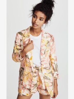 Joie Floral Pink Tropical Print Women's Blazer